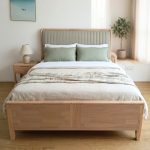 LATHE Solid Rubberwood Bed Frame-White Wash - Image 12