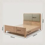 LATHE Solid Rubberwood Bed Frame-White Wash - Image 8