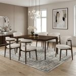 LIMESTONE 6 Seater Full Solid Dining Set-Walnut