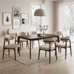 LIMESTONE 6 Seater Full Solid Dining Set-Walnut - Image 2