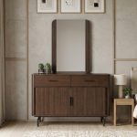 LAUREL 120cm Dresser With Mirror Set-Walnut
