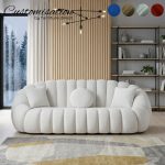 [Custom Made] SEASHELL 123 Seater Fleece Fabric Sofa