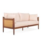 MISA 3 Seater Wooden Sofa-Medium Brown - Image 2