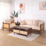 MISA 3 Seater Wooden Sofa-Medium Brown - Image 5