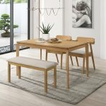 PALCO 4 Seater With Bench Dining Set-Beech - Image 3