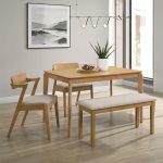 PALCO 4 Seater With Bench Dining Set-Beech - Image 4