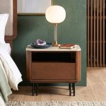 QUEBEC 1 Drawer Bedside Table-Walnut