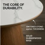 RENA D135cm Round Sintered Stone Dining Table-Beech - Image 4