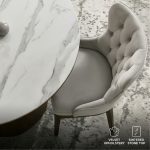 RENA D135cm Round Sintered Stone Dining Table-Walnut - Image 2