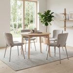 RILO 4 Seater Round Dining Set-Beige