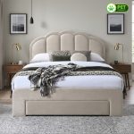 RIVIERA Pet Friendly Drawer Storage Queen Bed-Beige