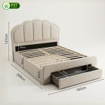 RIVIERA Pet Friendly Drawer Storage Queen Bed-Beige - Image 6