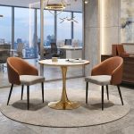 ROSOM 2 Seater Round Dining Set-Brown