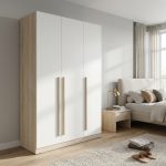 SHEILA 3 Door Wardrobe-Oak+White - Image 2