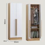 SHEILA 2 & 3 Door Wardrobe-Oak+White - Image 5