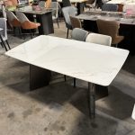 CHRONO 140-180cm Boat Shaped Crystal Marble Table-White - Image 8