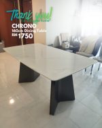 CHRONO 140-180cm Boat Shaped Crystal Marble Table-White - Image 10