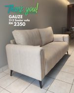 GAUZE 2 + 3 Seater Pet Friendly Sofa Set-Beige - Image 6