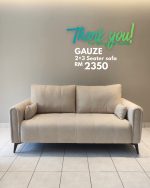 GAUZE 2 + 3 Seater Pet Friendly Sofa Set-Beige - Image 8