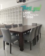 LADEE 8 Seater Dining Set-Cocoa - Image 9