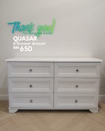 [Zero Formaldehyde] QUASAR 6 Drawer Dresser-White - Image 6