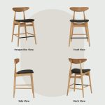 [Set of 2] TELYN 25" Counter Bar Chair-Natural - Image 9