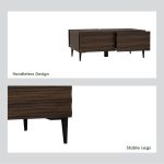 TOBO 100cm 4 Membrane Doors Coffee Table-Walnut - Image 9