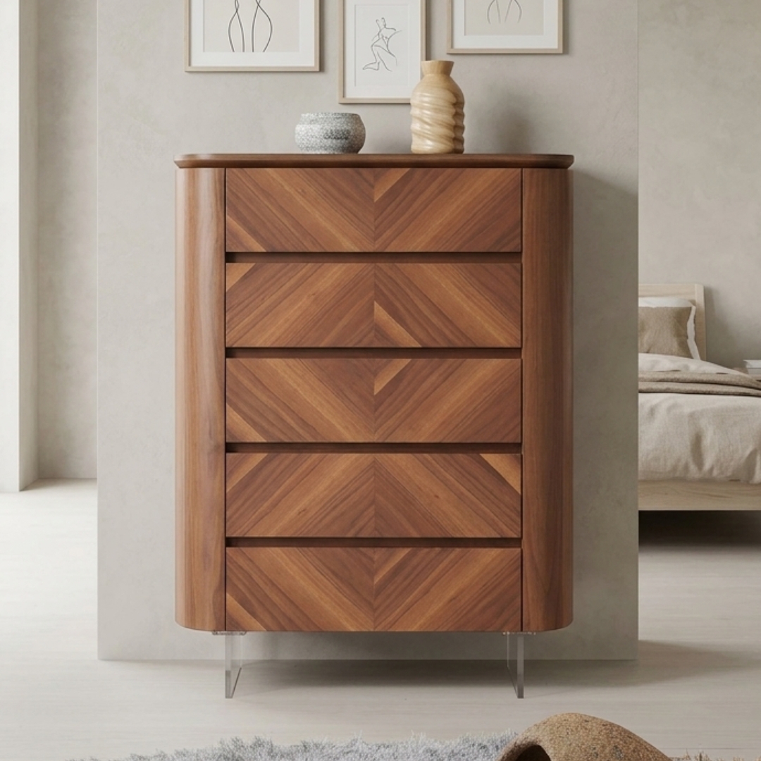 UTRECHT 5654 UTRECHT Floating 5 Drawer Chest-Walnut - Image 1