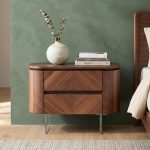 UTRECHT Wooden Floating Bedside Table-Walnut