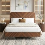 UTRECHT Queen & King Size Floating Bedframe-Walnut