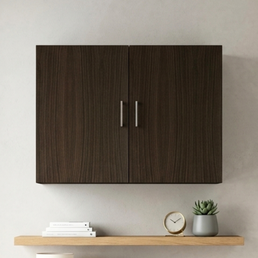 VUTO HANGING BROWN-3 VUTO 2 Door Wall Mounted Hanging Cabinet-Brown - Image 1