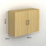 VUTO 2 Door Wall Mounted Hanging Cabinet-Oak - Image 3