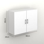 VUTO 2 Door Wall Mounted Hanging Cabinet-White - Image 4