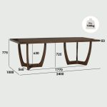 VARNOL 240cm Mindy Veneer Dining Table-Cocoa - Image 14