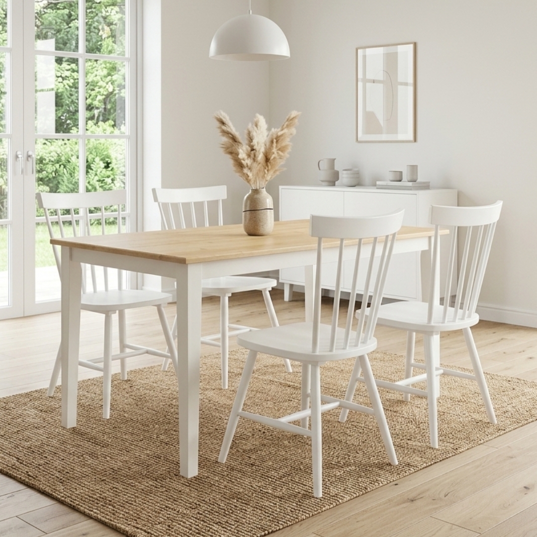 WASHINGTON 4S WASHINGTON 4 Seater Dining Set-White - Image 1