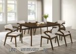 ENAMEL 6 Seater Full Solid Dining Set-Walnut - Image 3