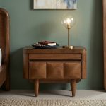 YORK Wooden Bedside Table-Walnut
