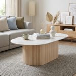 GLIDED 120cm Oval Coffee Table-White Wash - Image 2