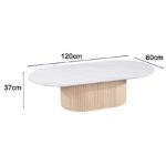 GLIDED 120cm Oval Coffee Table-White Wash - Image 3