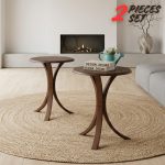 [Set Of 2] Damai Bentwood Side Table-Cocoa