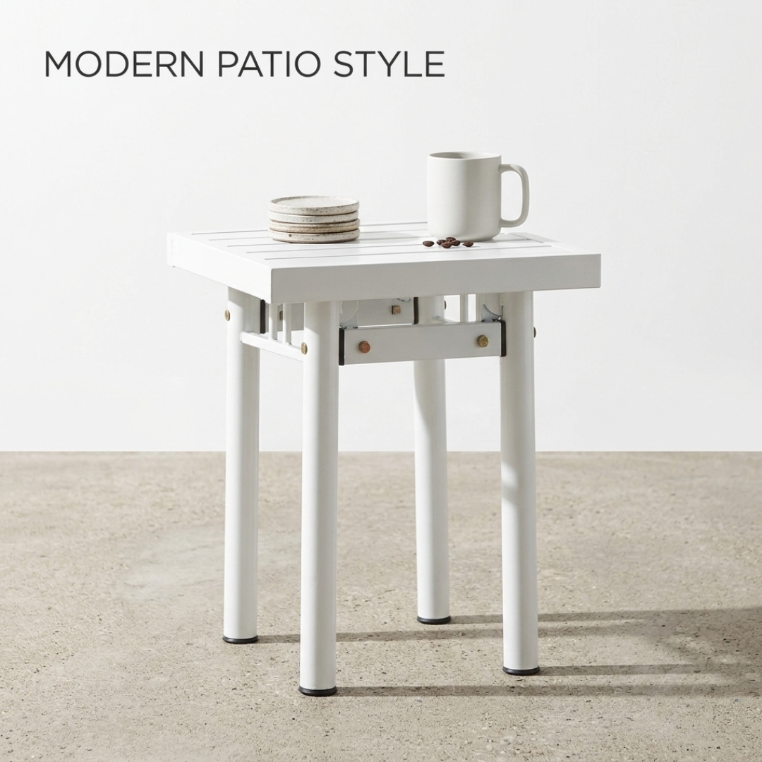 131139 HAMIDA-3 HAMIDA Metal Side Table-White - Image 1