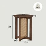ORING D80cm Round Coffee Table-Walnut - Image 10
