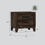 BRAVO 2 Drawer Bedside Table-Walnut - Image 5