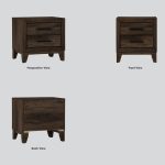 BRAVO 2 Drawer Bedside Table-Walnut - Image 8