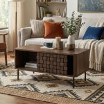 BROZO 80cm Coffee Table-Walnut - Image 2