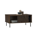 BROZO 80cm Coffee Table-Walnut - Image 7