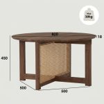 ORING D80cm Round Coffee Table-Walnut - Image 9