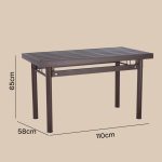 HAMIDA 110cm Outdoor Table-Antique Brown - Image 4