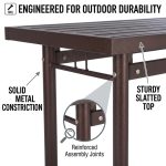 HAMIDA 110cm Outdoor Table-Antique Brown - Image 7
