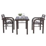 HAMIDA 110cm Outdoor Table-Antique Brown - Image 9